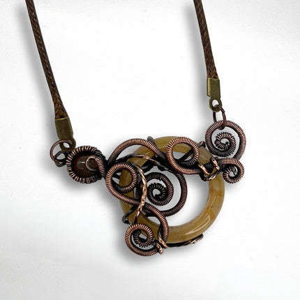 Carnelian & Copper Octopus Necklace