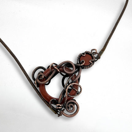 Red Jasper & Copper Octopus Necklace