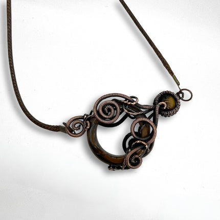 Tiger's Eye & Copper Octopus Necklace