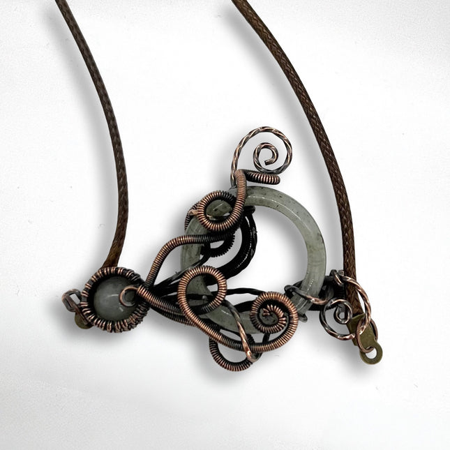 Labradorite & Copper Octopus Necklace