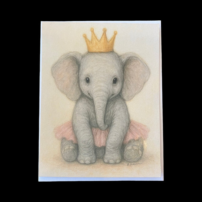 Baby Elephant w/ crown Postcard