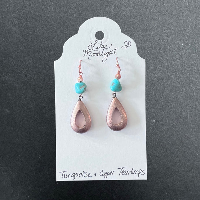 Turquoise & Copper Teardrops