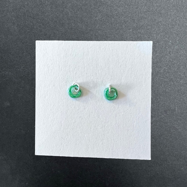 Green Little Donut Earrings