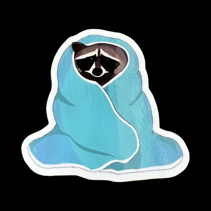 Snuggle Raccoon Sticker