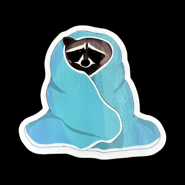 Snuggle Raccoon Sticker