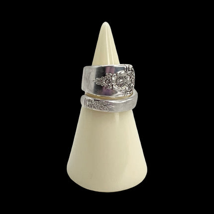 Spoon Ring Size 11 - Stacked Floral
