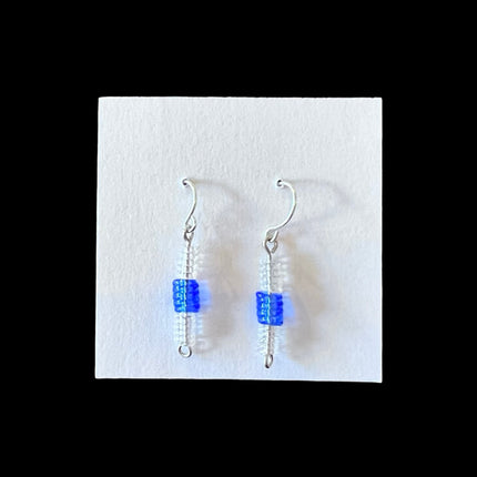 Blue & Clear Beaded Earrings