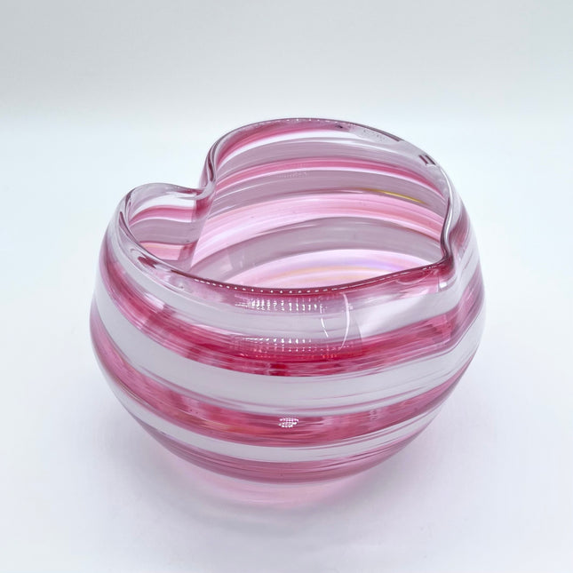 Pink & White Swirl Heart Bowl