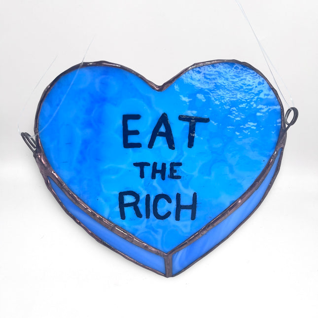 Eat the Rich Heart-Blue