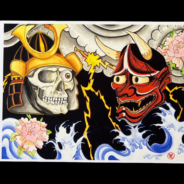 Samurai vs Hannya Print