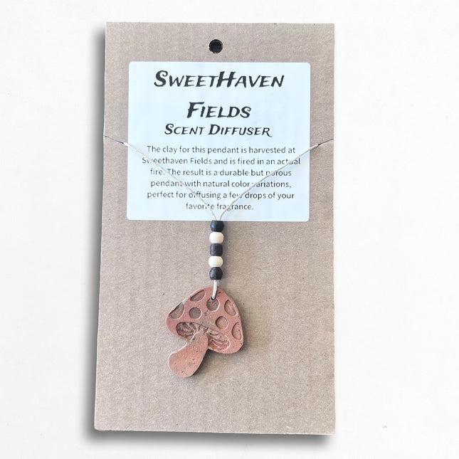 Mushroom & Black Bead Diffuser Pendant