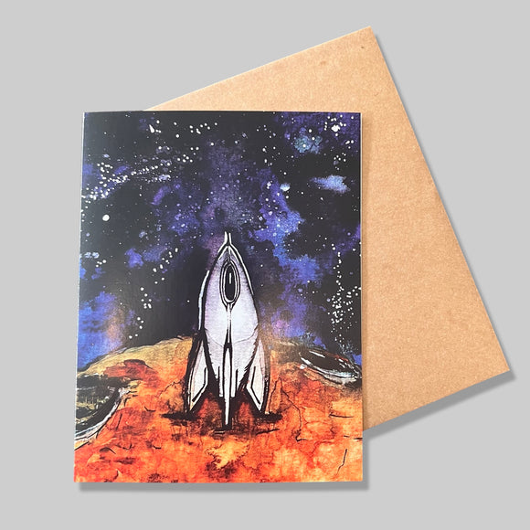 Mars Rocket Greeting Card