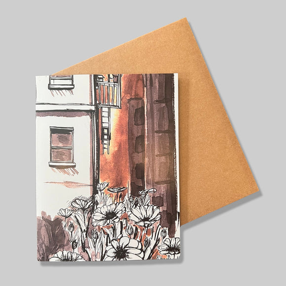 Alley Flowers Greeting Card