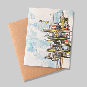 Oil Rig Greeting Card