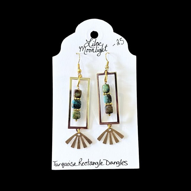 Turquoise Rectangle Dangles