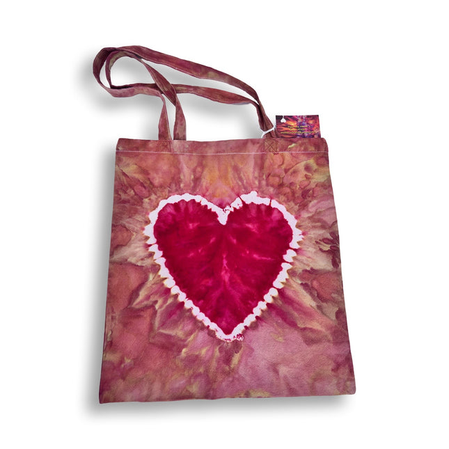 Red Heart Orange Tote Bag