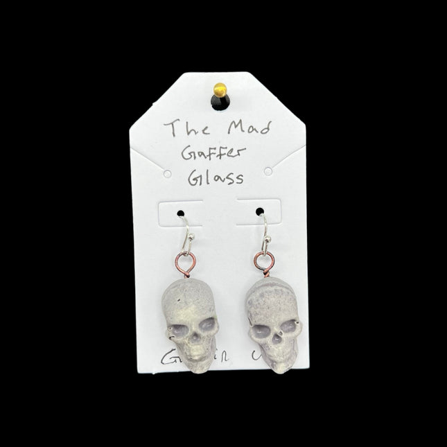 Gray Glowing Skull Earrings