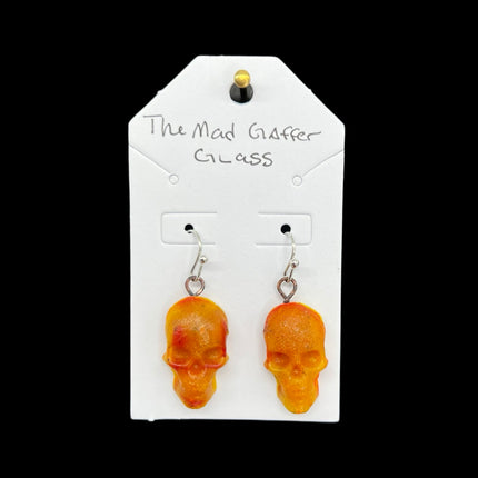 Red & Yellow Glowing Skull Earrings