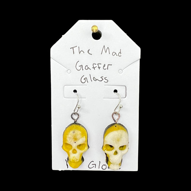 Yellow & Black Glowing Skull Earrings