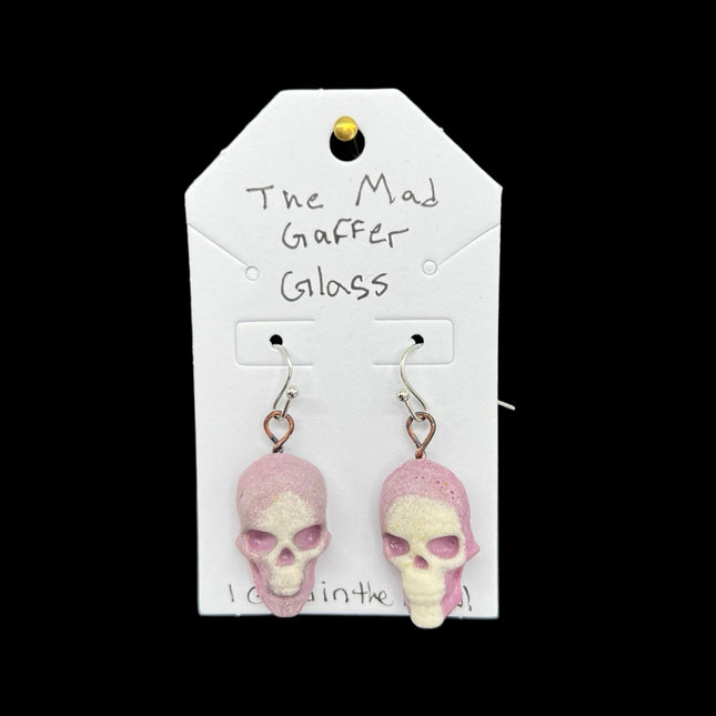 Pink Glowing Skull Earrings