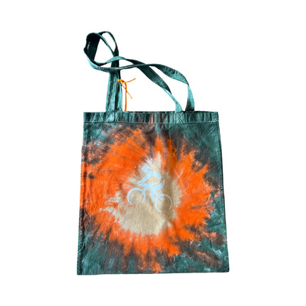 Green, Orange & Tan w/ Bike Stencil Tote