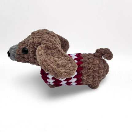 Weenie Dog - Brown w/ Red Sweater