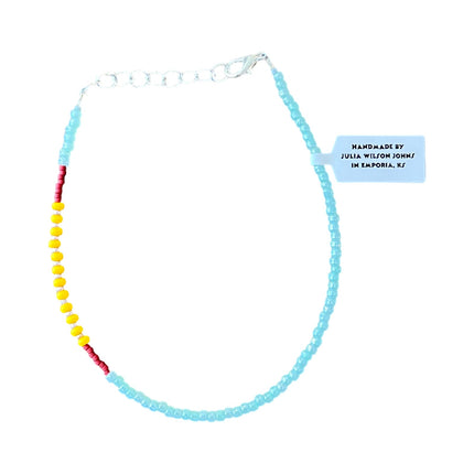 Yellow Rust Frosted Aqua Anklet