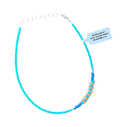 Aqua Periwinkle Orange Anklet