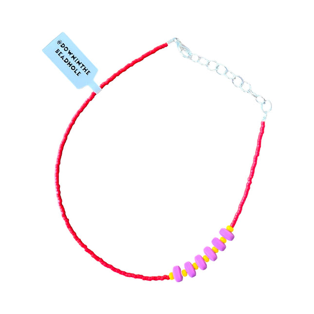 Red Yellow Fuchsia Anklet