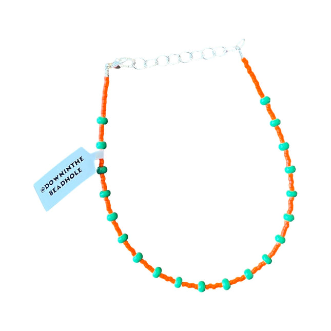 Orange Green Anklet