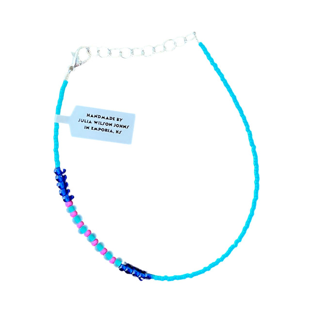 Turquoise Blue Fuchsia Anklet
