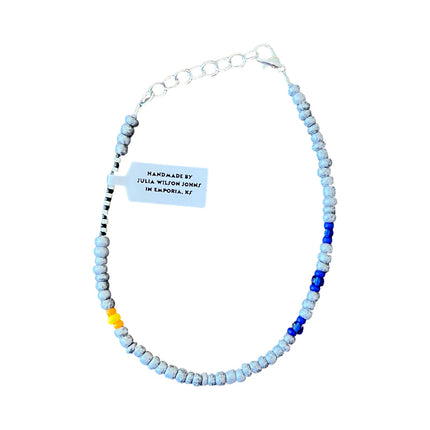Silver Blue Yellow Orange Anklet