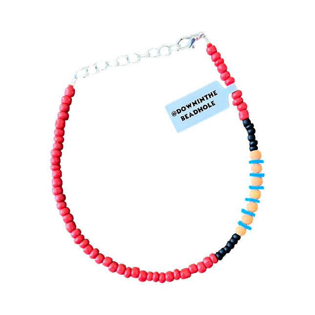 Red Black Orange Aqua Anklet