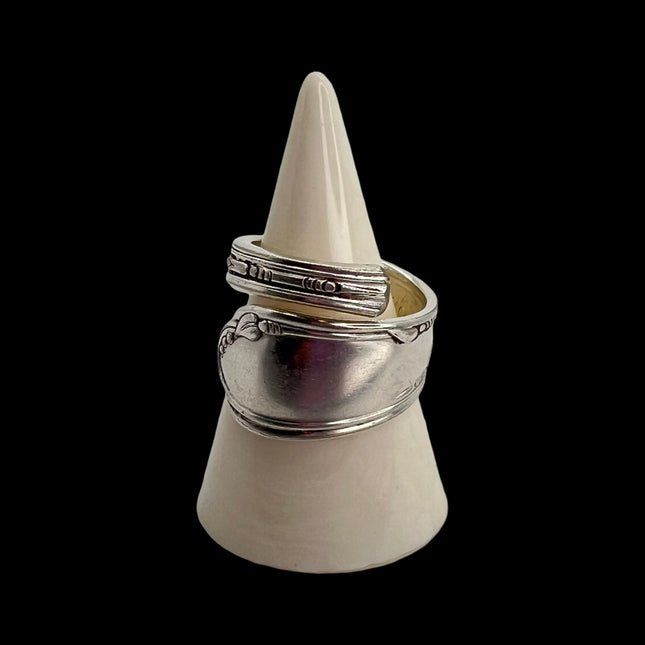 Spoon Ring - Size 10- Leaf & Dots