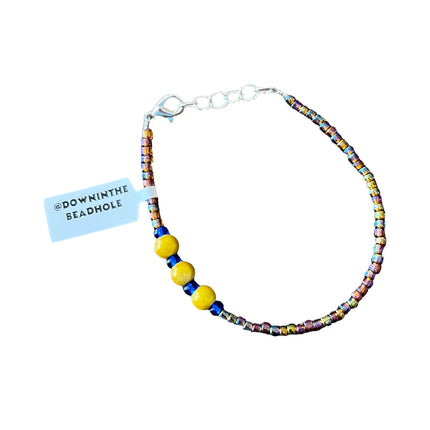 Shiny Multi Blue Yellow Pop