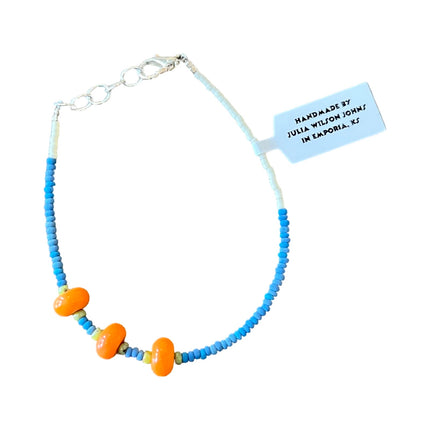 White Cornflower Orange Pop