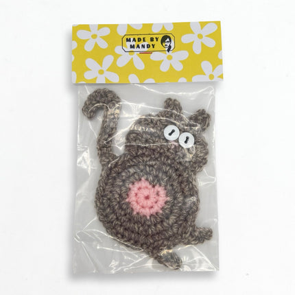 Kitty Butt Coaster-Gray & Tan