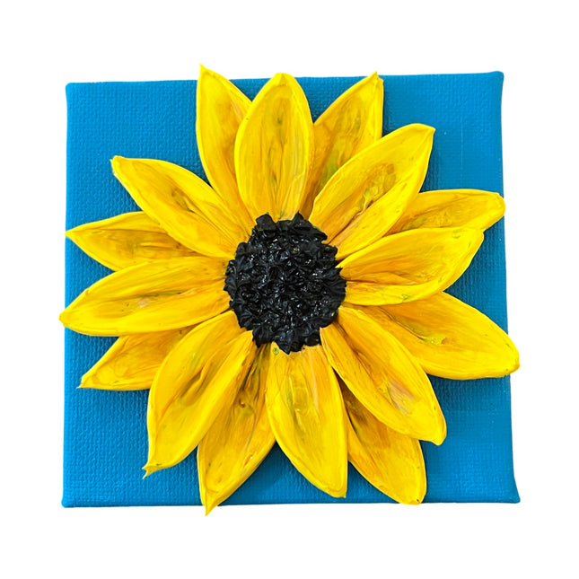 Sunflower on Teal