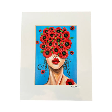 Girl W/Poppies Print 5" x 7"