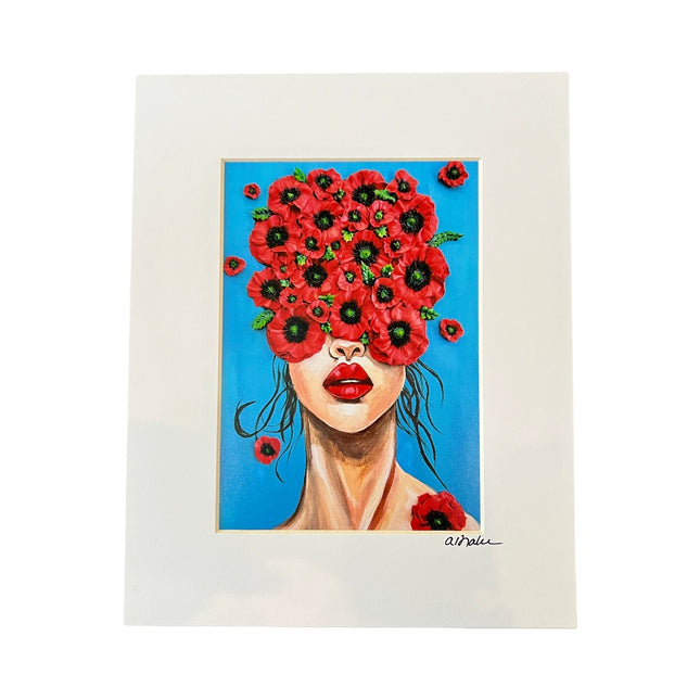 Girl W/Poppies Print 5" x 7"
