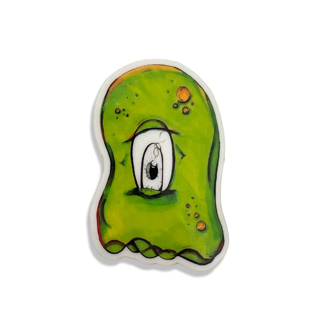 Green Cyclops Ghostie Sticker