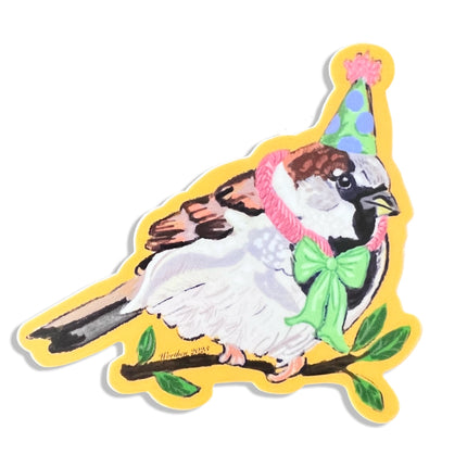 Sparrow Party Bird Sticker