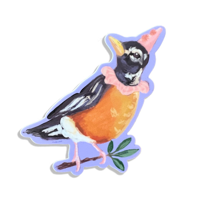 Robin Party Bird Sticker