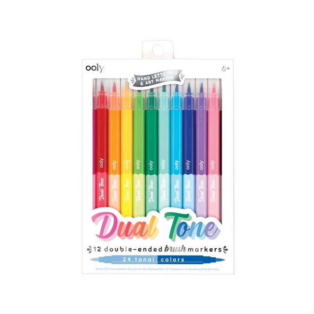 Dual Tone Double-Ended Brush Markers