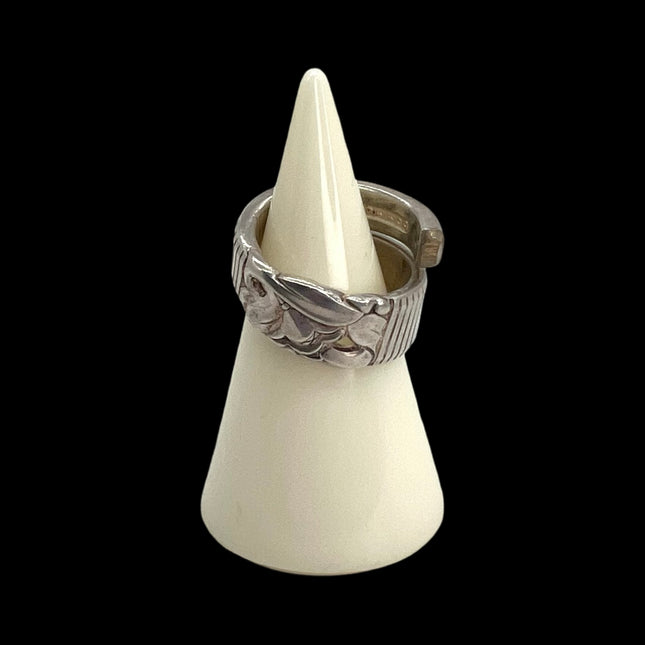 Spoon Ring Sz 11 - Floral Cutout