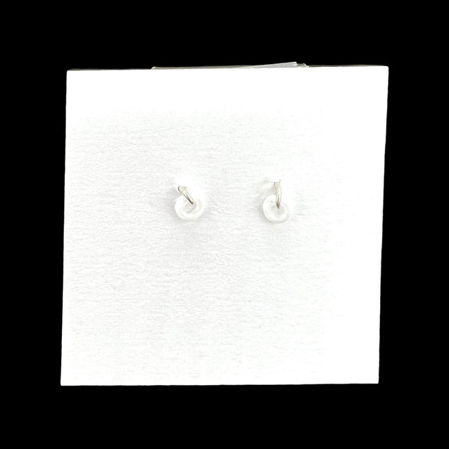 White Li'l Donut Earrings