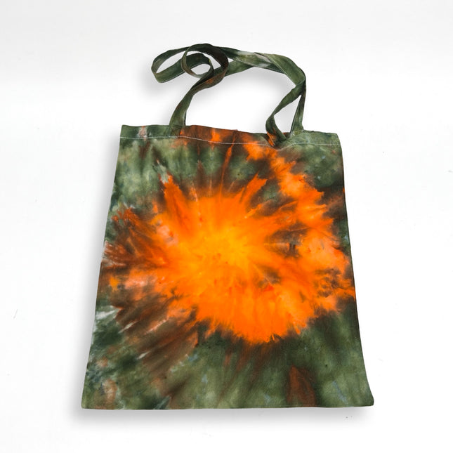 Dark Green Loose Orange Spiral Tote