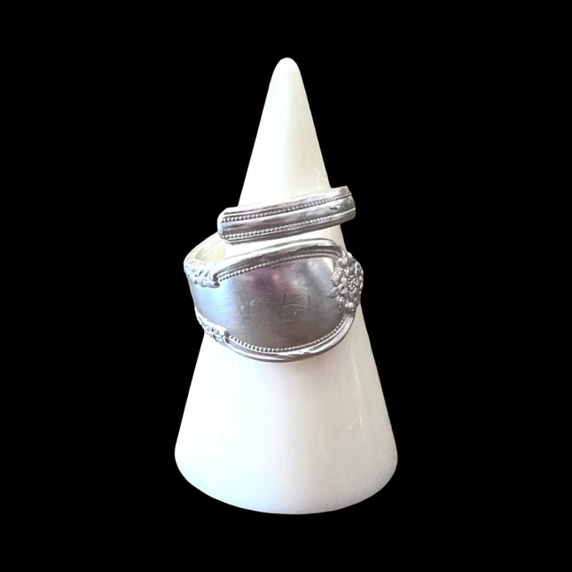 Spoon Ring Size 10 - Dotted & Floral