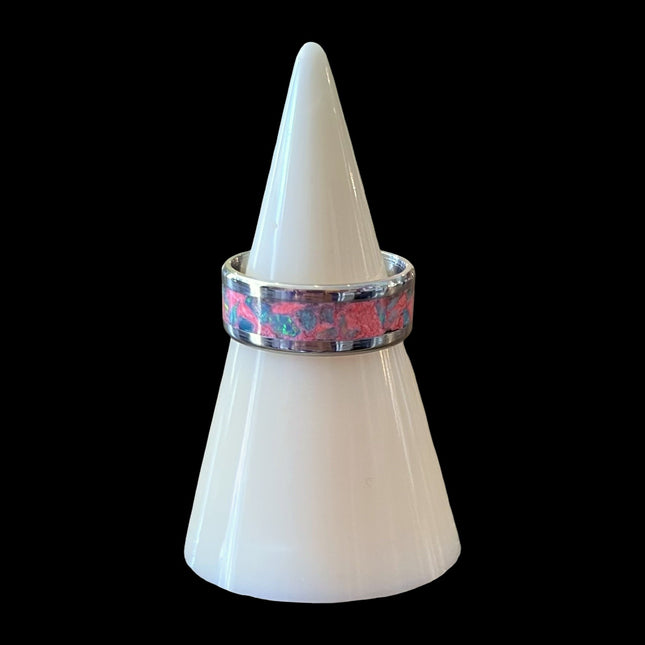 Pink & Blue Infill Ring - Size 9