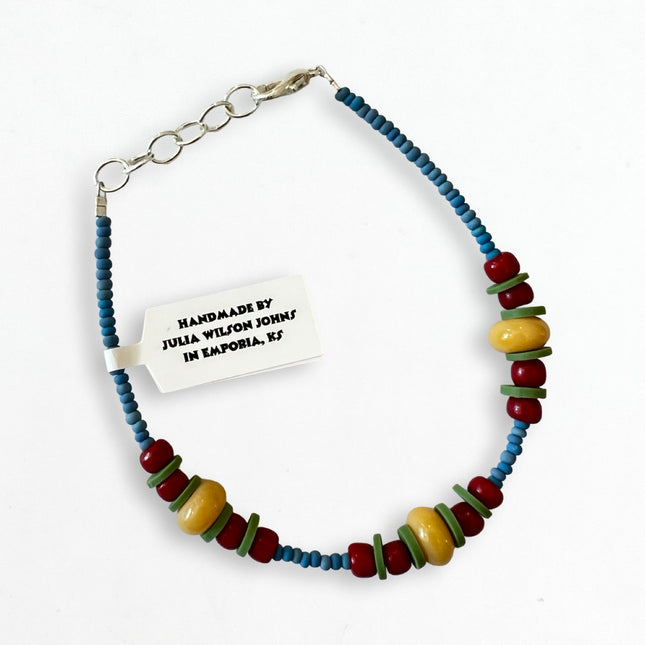 Cornflower, Maroon, Cream